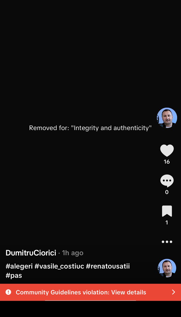 Aventura pe Tik-Tok s-a terminat :) Înregistrarea LIVE-ului de aseară a fost ștearsă și am primit avertizare de cont, la doar 4 zile după ce am început să postez. Deși a fost unul foarte calm, cu întrebări-răspunsuri, fără injurii, fătă bătaie și ochi vineți, etc. Halal de așa politică :)