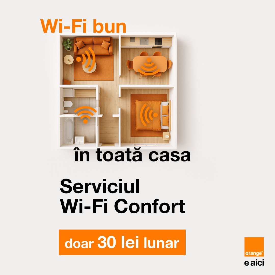 Internet bun în fiecare cameră, cu opțiunea Wi-Fi Confort de la Orange