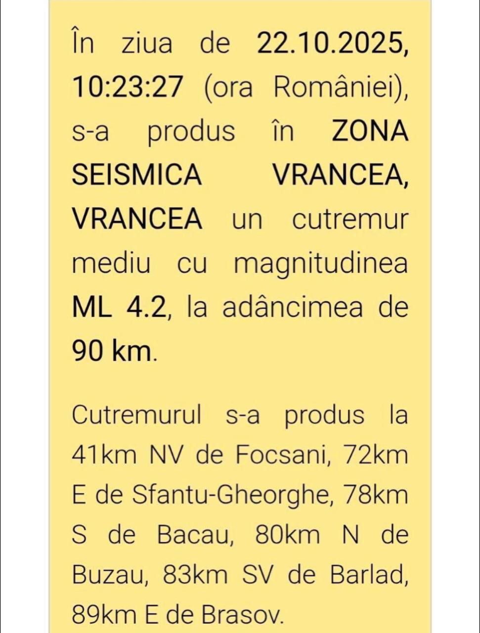 Cutremur ușor în România, resimțit și în R. Moldova