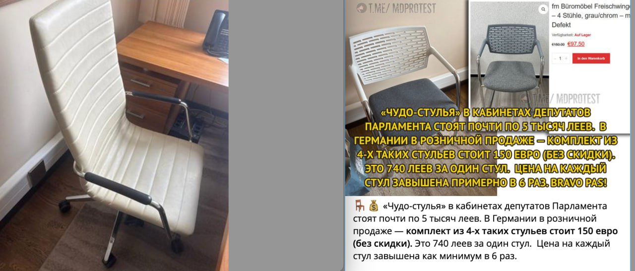 Când tik-tokerii vin în Parlament. După scandalul cu veceul, a ajuns rândul scaunelor din Parlament. Deputat Democrația Acasă, furios că-s scumpe. Alexandr Verșinin s-a declarat indignat că scaunele costă prea mult. Conform lui, ar fi vorba despre 10.000 de lei