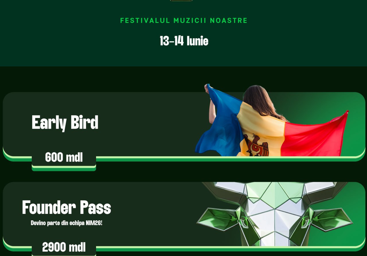 Festivalul „Născut în Moldova” revine în 2026: Evenimentul cultural important se pregătește să revină în iunie 2026, iar biletele pentru festival sunt deja disponibile pentru achiziție