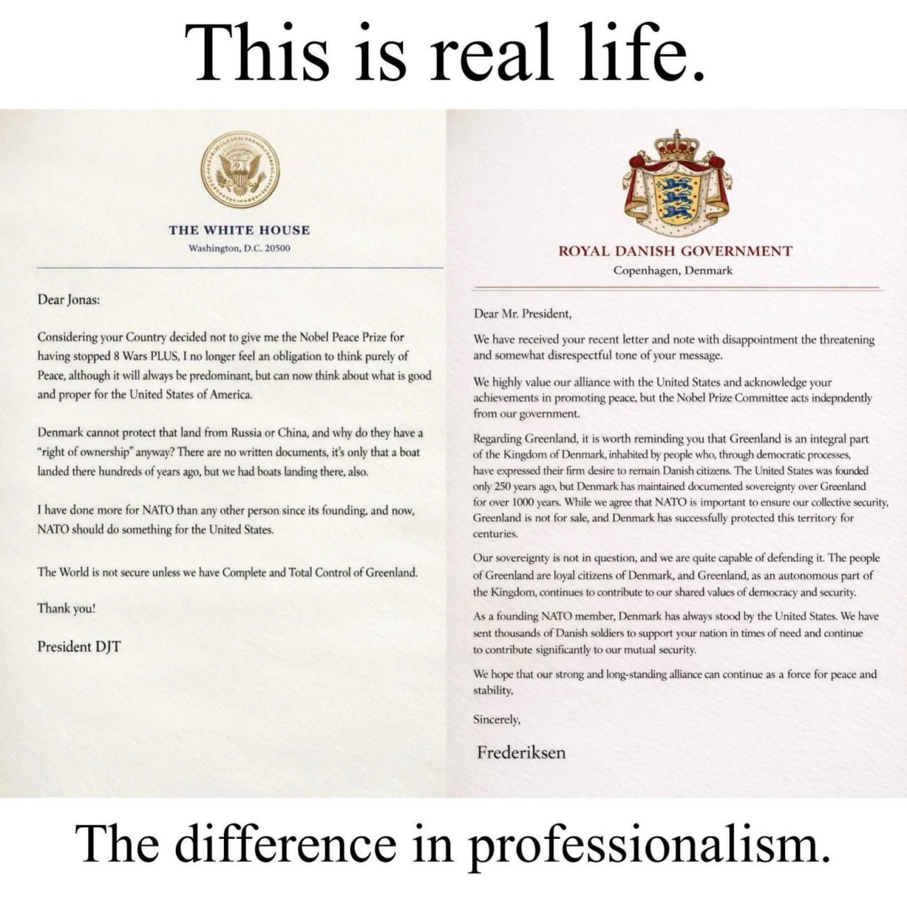 Diferența de clasă: Scrisoarea lui Trump către premierul Norvegiei vs scrisoarea Danemarcei către Trump