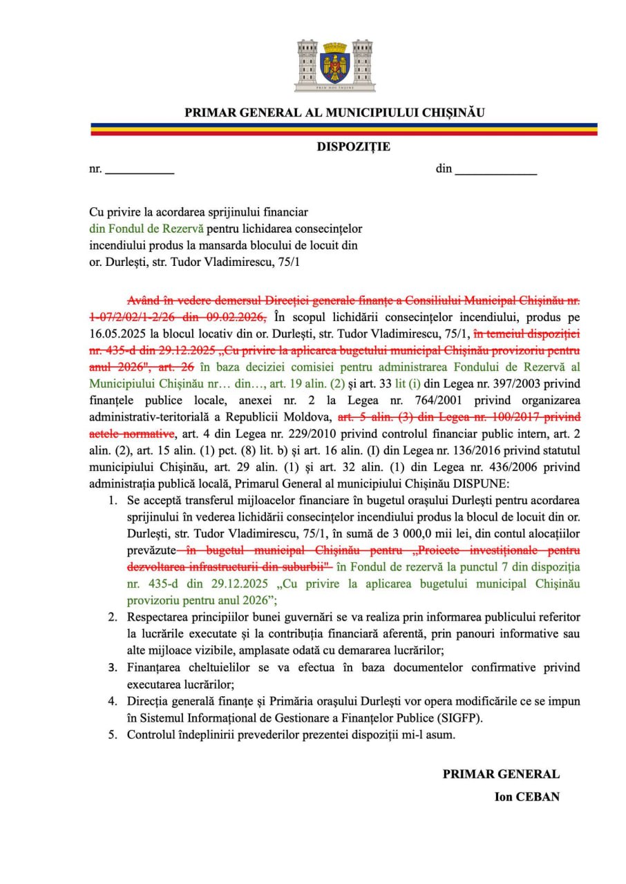 Trolling la nivel înalt și o mână de ajutor. Ministrul Finanțelor, Adrian Gavriliță, i-a redactat dispoziția primarului Capitalei, Ion Ceban, astfel încât banii pentru blocul de la Durlești, afectat de incendiu, să fie debursați cât mai rapid