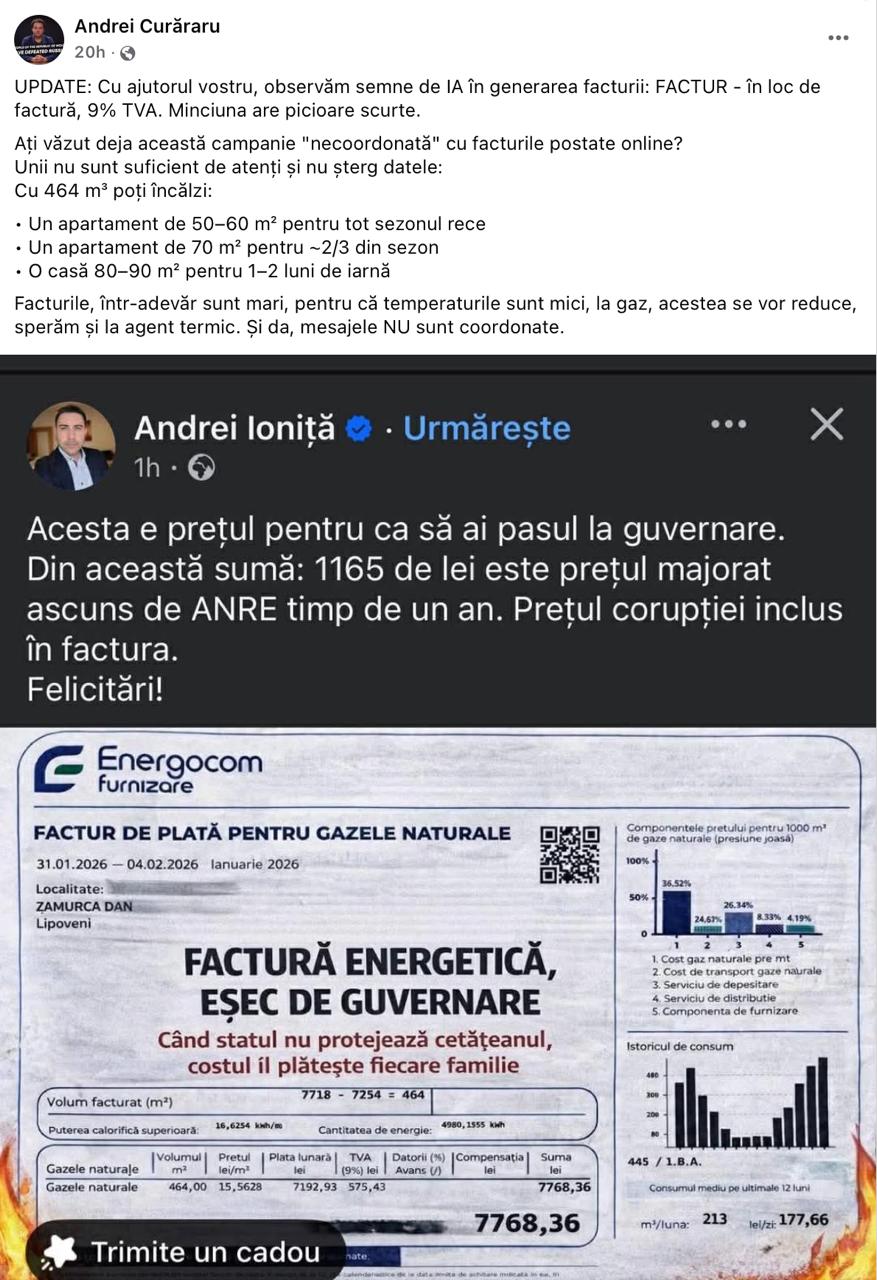 Reprezentant WatchDog: Printre fotografiile care arată facturile mari la gaz au fost strecurate și falsuri create cu inteligența artificială
