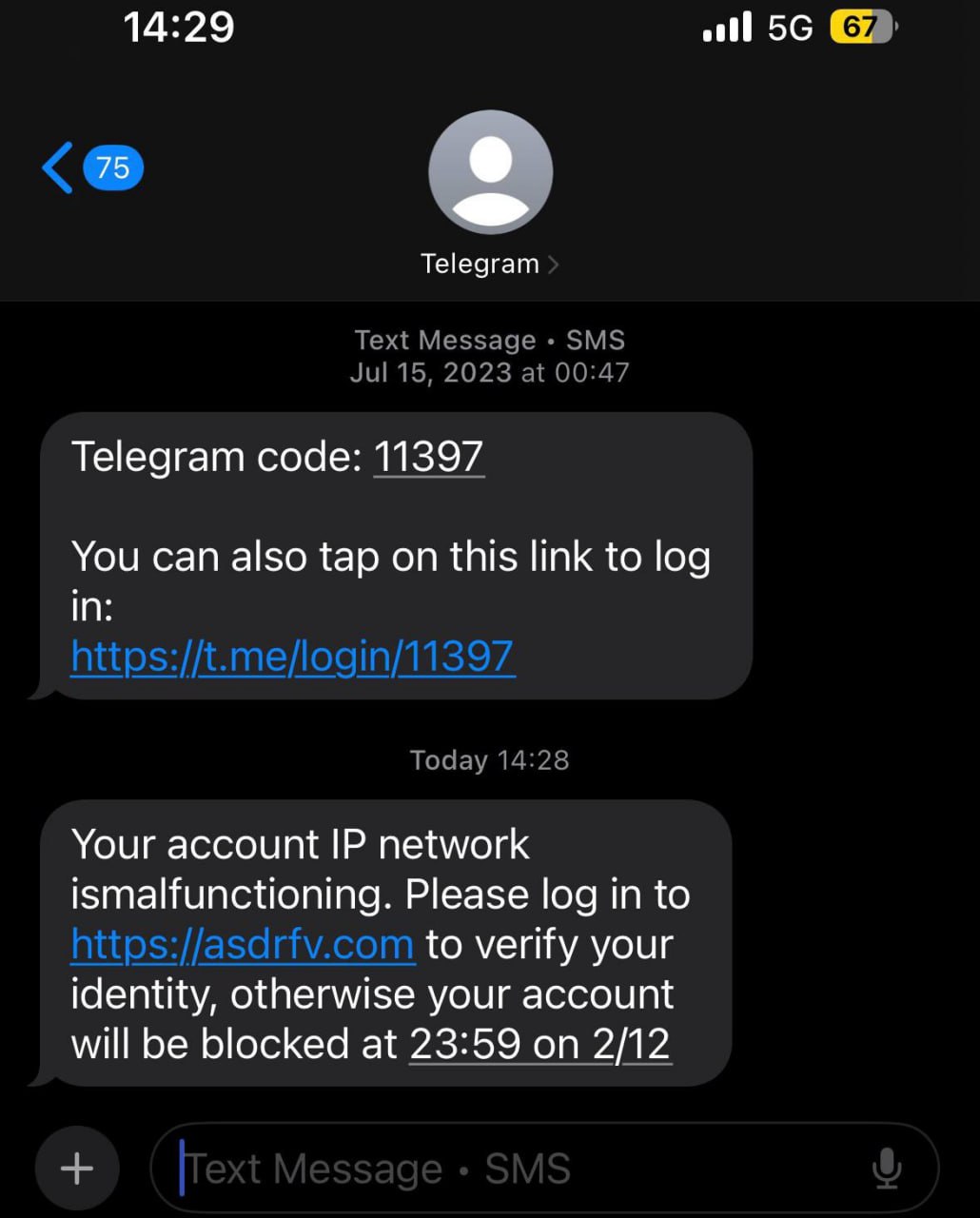 Atenție, utilizatori. Pe Telegram există tentative de a prelua forțat conturile de Telegram. Mesajul de validare fals este trimis chiar de la contul oficial Telegram, prin SMS