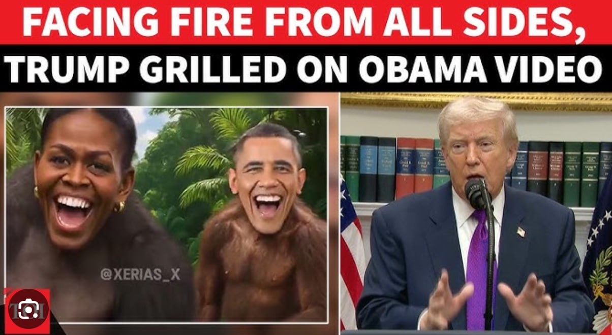 Donald Trump a postat acum o săptămână o imagine rasistă pe rețeaua sa unde i-a ilustrat pe fostul președinte Barack Obama și soția sa în rol de maimuțe