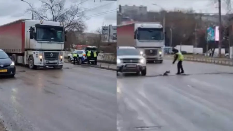Situația drumurilor a ajuns atât de proastă în Capitală, încât și polițiștii acoperă găurile: „Chiar așa, măi băieți!”. Câțiva polițiști, surprinși acoperind o groapă din trafic în Capitală