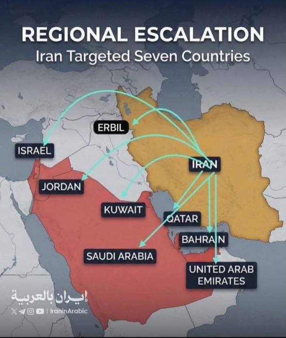 Câte zone a atacat simultan Iranul în doar 48 de ore. Răspunsul de retaliere a venit după atacul americano-israelian din weekend. Iranul a țintit drept răspuns baza navale ale americanilor sau state care au permis folosirea teritoriilor sale pentru atacul asupra sa