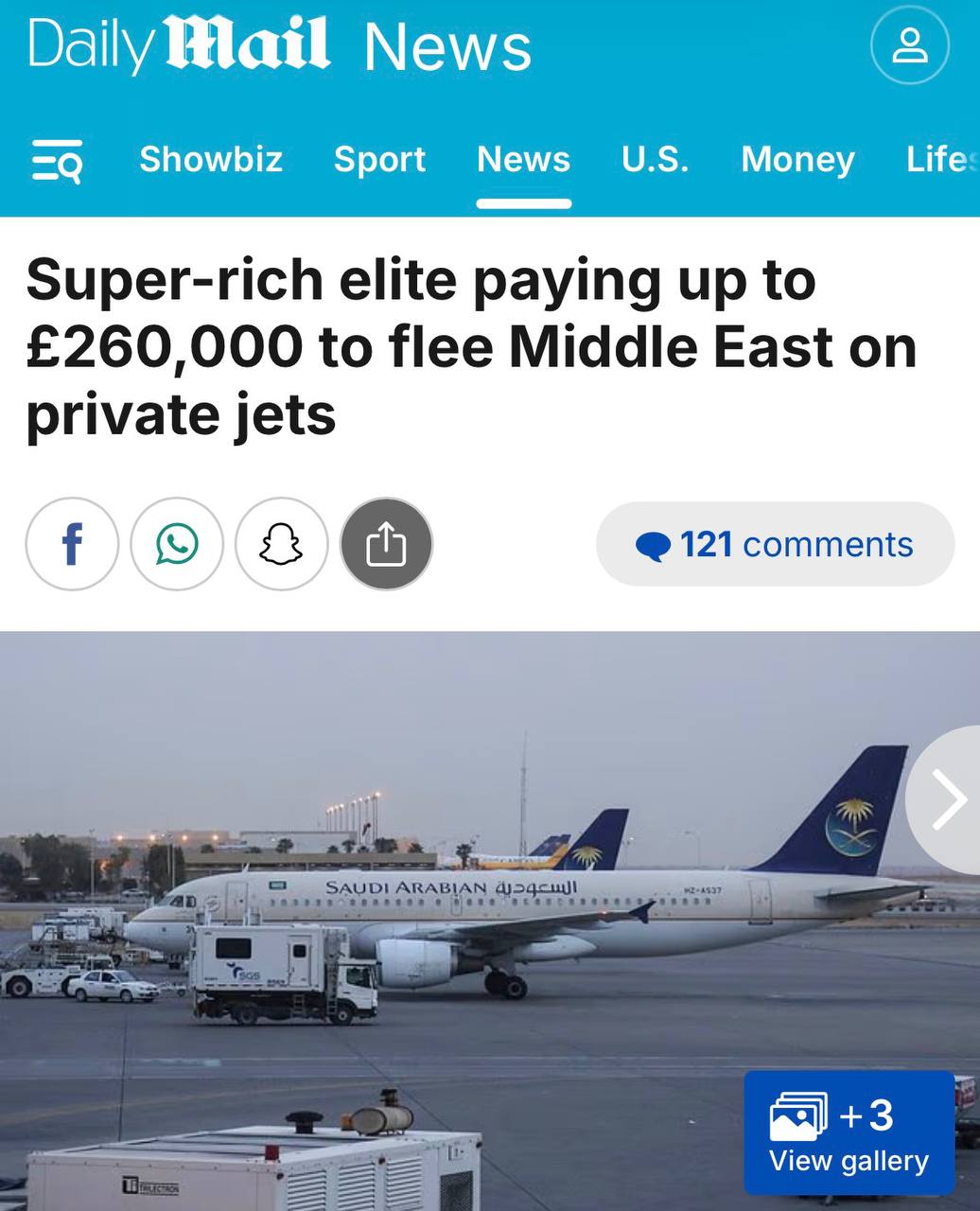 DailyMail: Elitele super-bogate plătesc până la 260.000 de lire sterline pentru a se evacua din Orientul Mijlociu cu avioane private, pe măsură ce rachetele și dronele iraniene au lovit Abu Dhabi, Dubai, Qatar și Bahrain. Arabia Saudită devine principala rută de ieșire, cu bogații transportați cu SUV-uri în călătorii de 10 ore către Riyadh, apoi cu avioane private către Europa