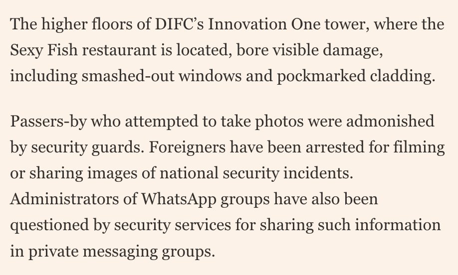 FT: Autoritățile din Dubai au interogat administratorii grupurilor WhatsApp care au partajat informații despre incidentele cu drone iraniene. Străini au fost arestați pentru filmarea sau postarea de material despre incidentele de securitate. Oficialii EAU încearcă să limiteze răspândirea informațiilor sensibile în timpul atacurilor