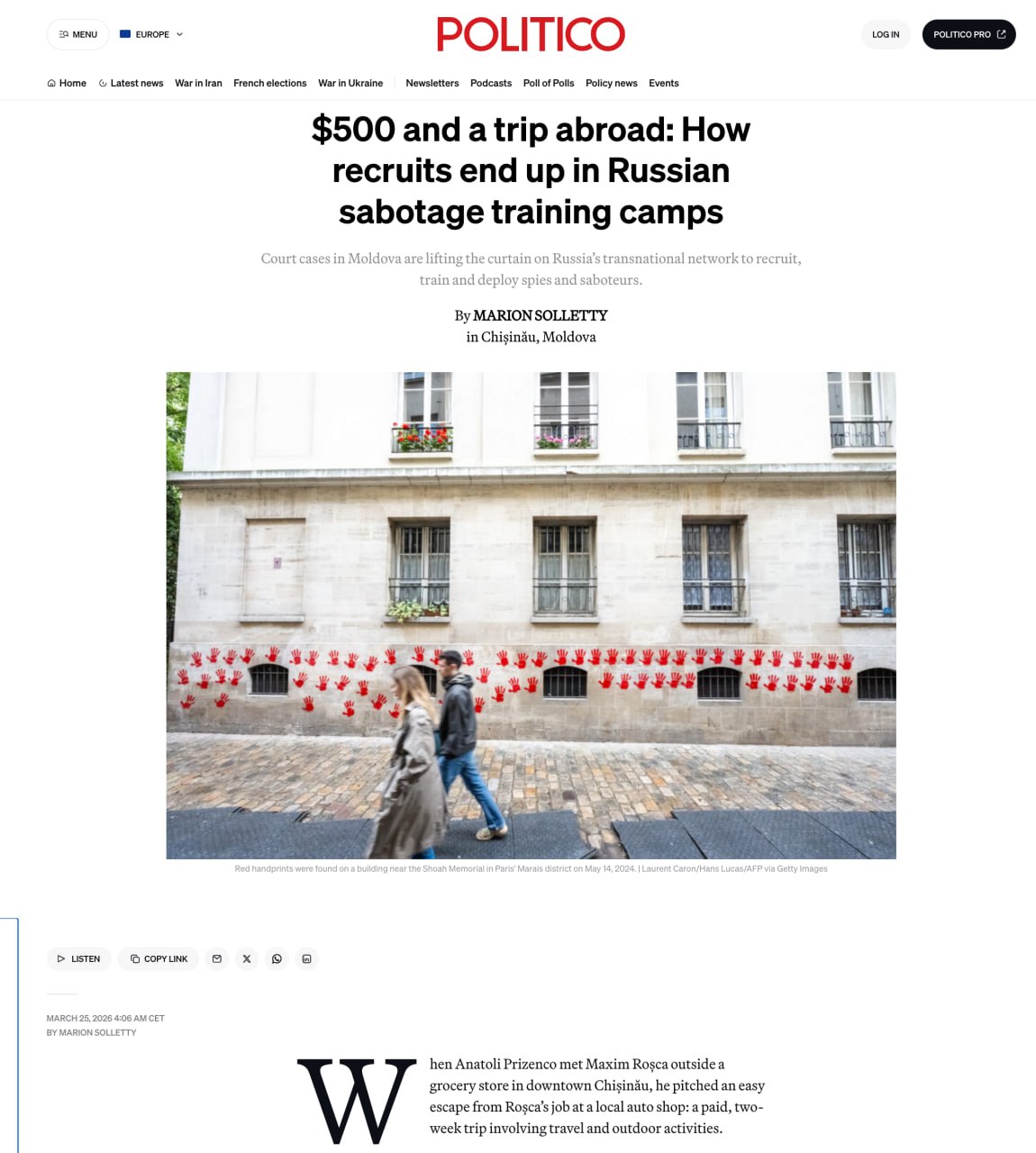 Politico: Cum face Rusia recrutările în Republica Moldova pentru taberele de instruire pentru sabotaj: 500 de dolari și o excursie în străinătate