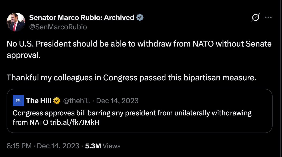 De ce Trump nu poate retrage SUA din NATO după bunul plac, așa cum amenință: Congresul a votat o lege în 2023 care menționează că asta se poate face doar cu aprobarea Senatului