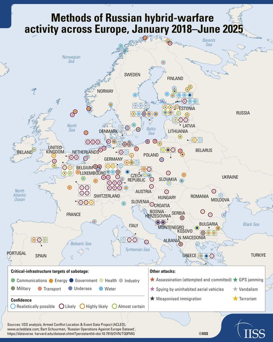 Hartă: Locațiile din Europa în care Rusia desfășoară activități de război hibrid. Federația Rusă a fost activă în distrugerea și destabilizarea Occidentului de ani de zile, realizând aceste acțiuni în secret