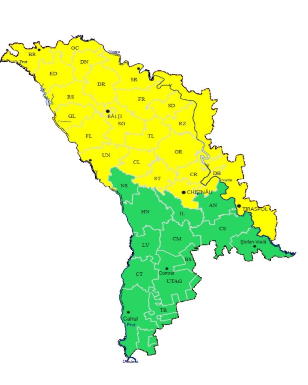 Cod galben de îngheț în prima zi de mai: În zona menționată, în orele nocturne și ale dimineții, se prevăd înghețuri cu intensitatea de -3…-1°C