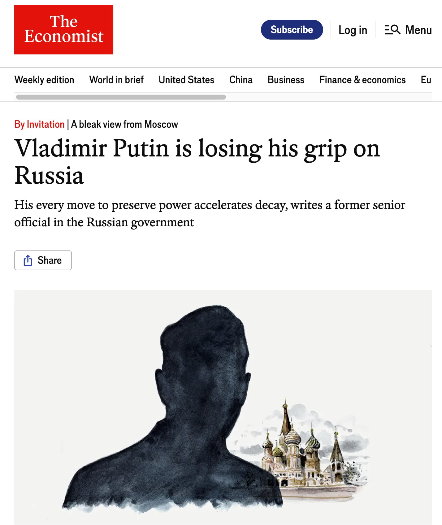 The Economist, opinie din Moscova: Vladimir Putin pierde controlul asupra Rusiei, iar fiecare decizie accelerează declinul țării. Un fost oficial rus de rang înalt declară că Putin a ajuns într-un fundătură și că elitele discută deja viitorul fără să ia în calcul deciziile sale