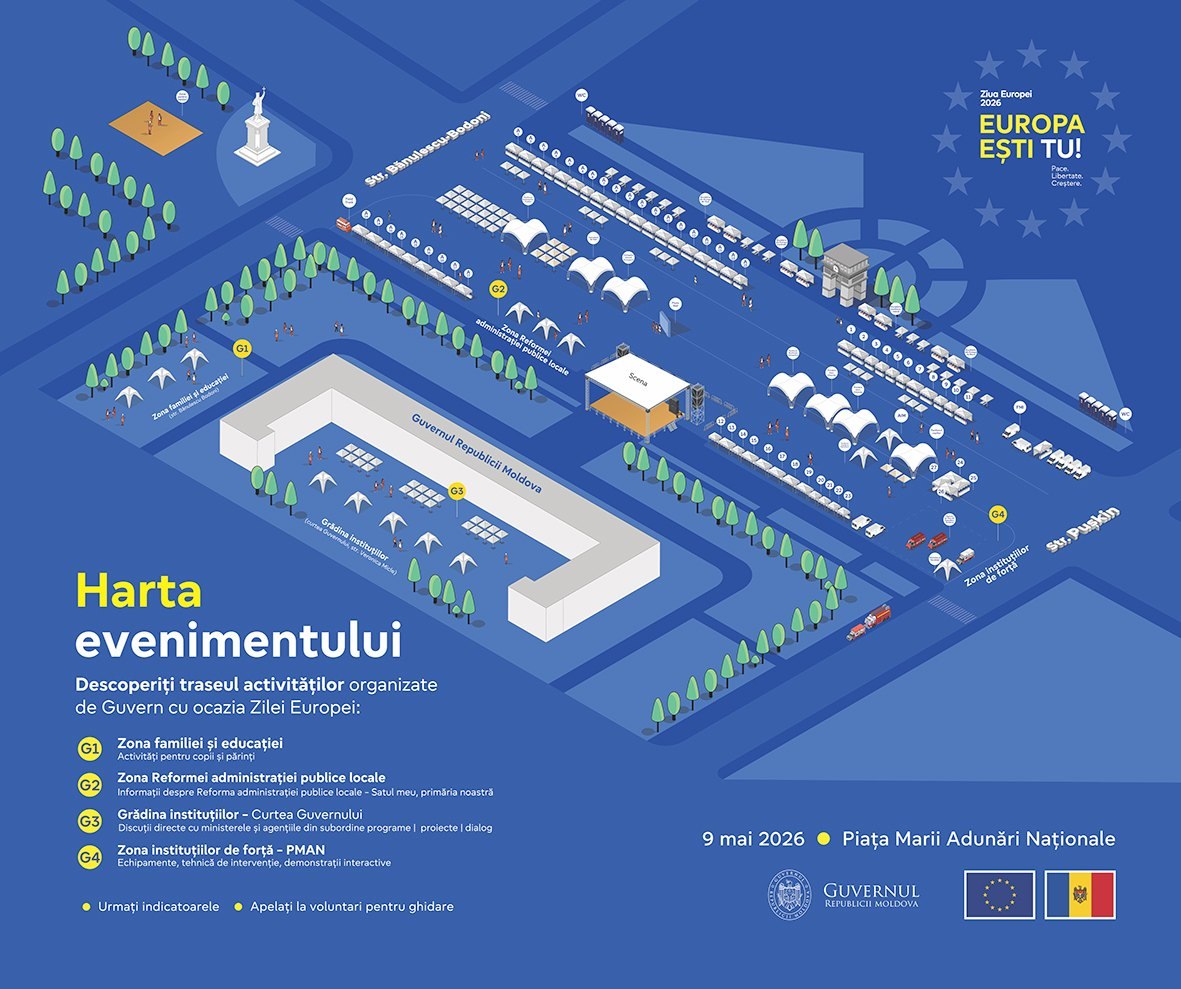 Orășelul european din Piața Marii Adunări Naționale, pe 9 Mai: Târguri, jocuri pentru copii și concert