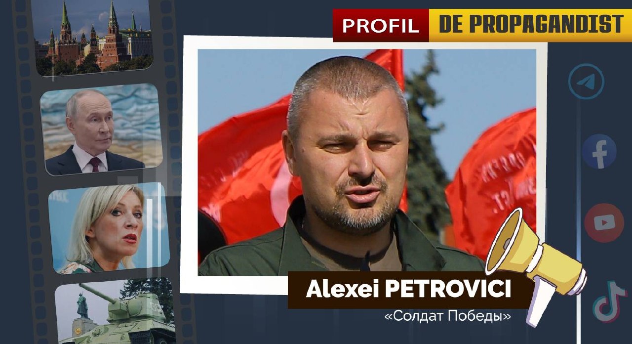 Încă un propagandist pro-rus în vizor. Alexei Petrovici, propagandist pro-rus cunoscut pentru promovarea narațiunilor Kremlinului și activități desfășurate inclusiv în școli, este cercetat pentru propagandă de război de către autoritățile din Republica Moldova. Acesta acuză frecvent autoritățile de la Chișinău de "rusofobie" și promovează mesaje care justifică politica agresivă a Moscovei