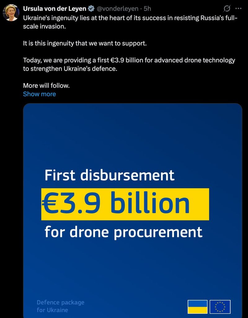 Ucraina primeşte un împrumut de 3,9 miliarde de euro de la UE pentru achiziții de drone