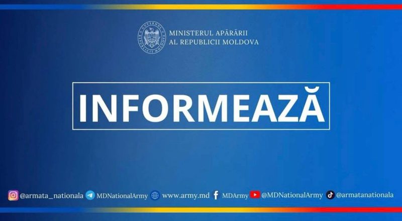 O dronă a survolat spațiul aerian național. Aceasta a traversat frontiera din direcția localității Biliaivka, Ucraina, spre localitatea Tudora din Republica Moldova, informează Ministerul Apărării. Drona a părăsit spațiul aerian național din direcția localității Palanca spre lacul Davidone Liman, Ucraina