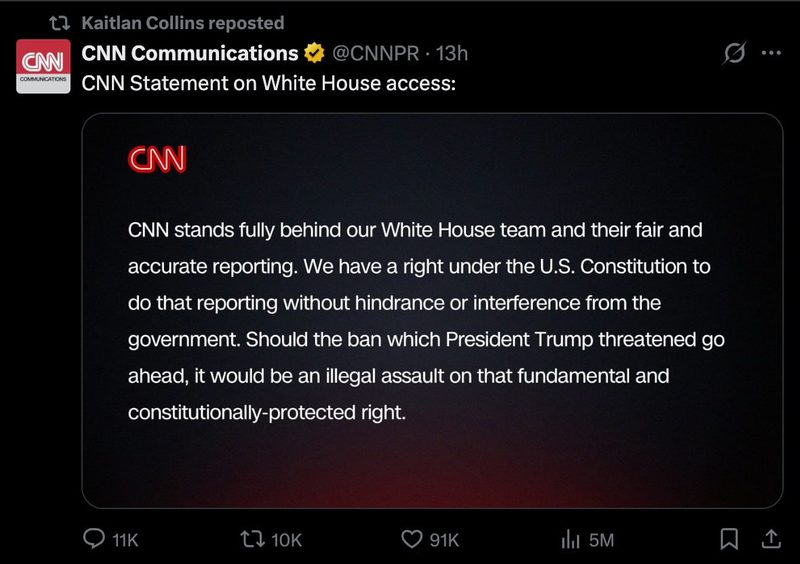 Război între Trump și presă. Acesta interzice accesul CNN, MS NOW și Politico la Casa Albă, acuzându-le de „fake news”